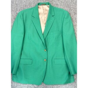 Vintage Hardwick Clothes Blazer Mens 48R Kelly Green Jacket Gold Crest Buttons